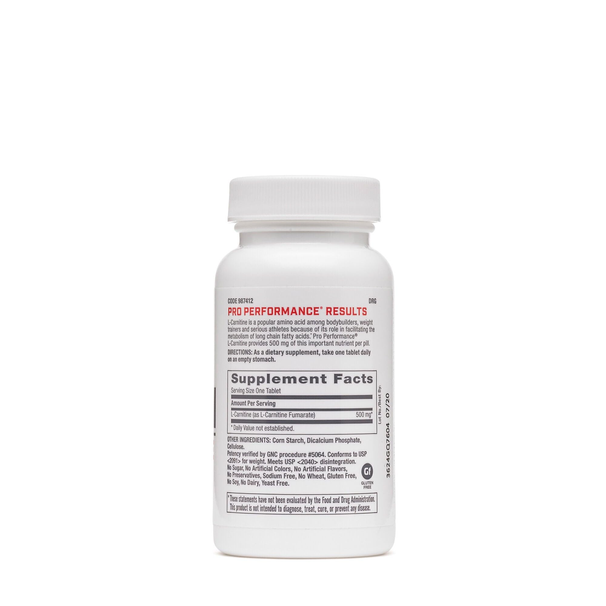 GNC Pro Performance L-Carnitine 60 Tablets - Supports Muscle Recovery