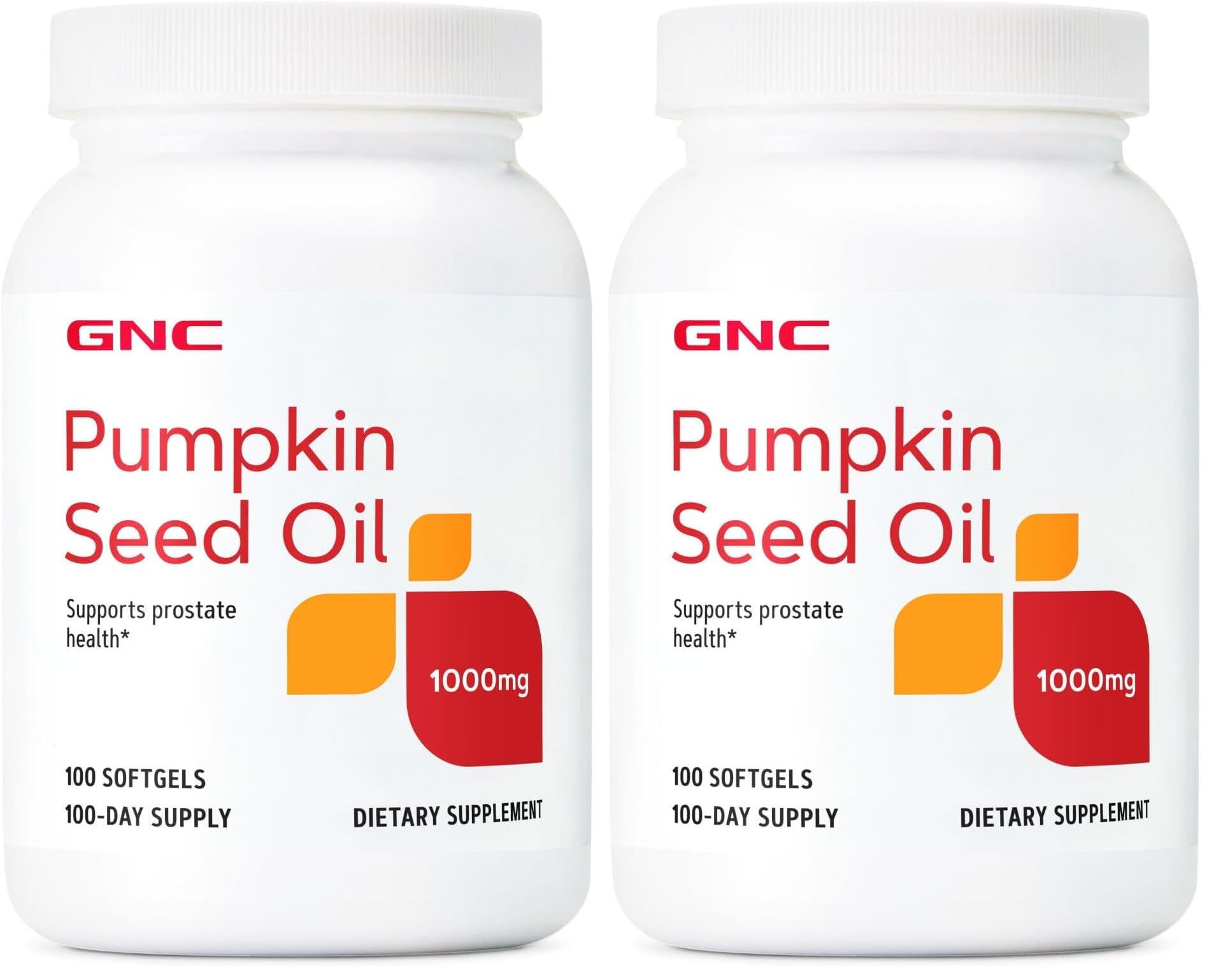 GNC Pumpkin Seed Oil 1000mg Softgels – Prostate Health Support, 200 Servings (Pack of 2)