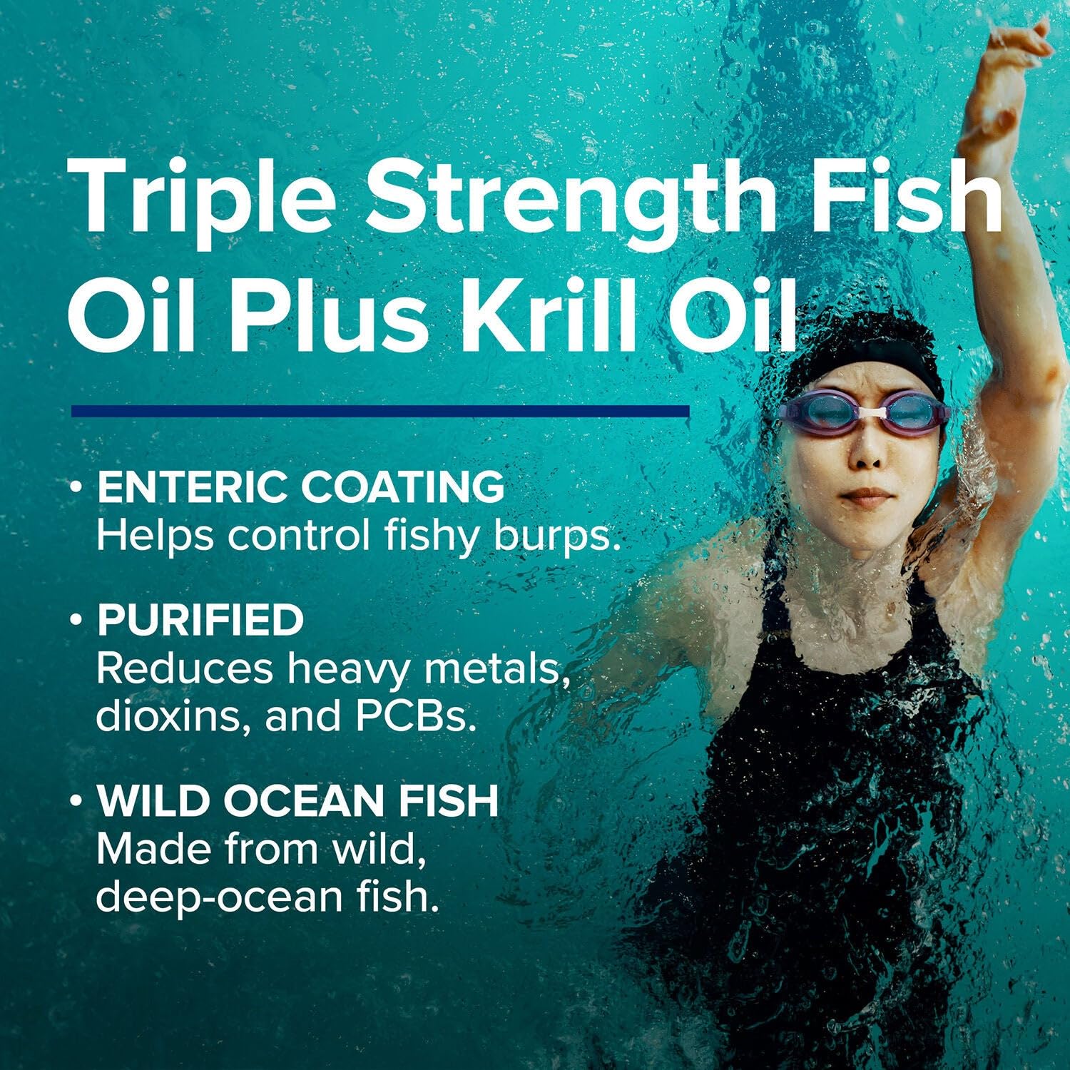 GNC Triple Strength Fish Oil + Krill Oil – Omega-3 60 Softgels