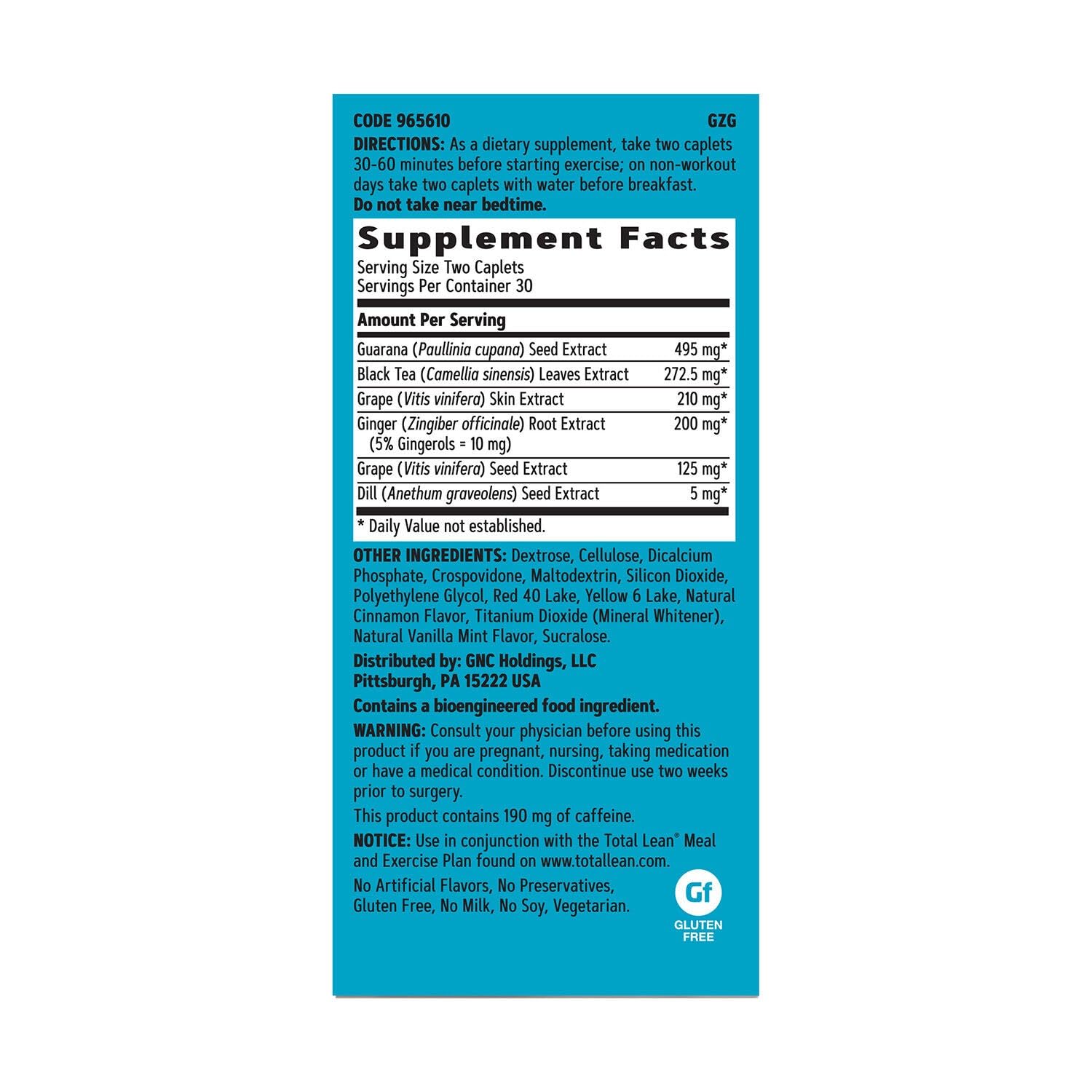 GNC Total Lean Burn 60 – Clinically Proven Thermogenic Formula (30 Servings)