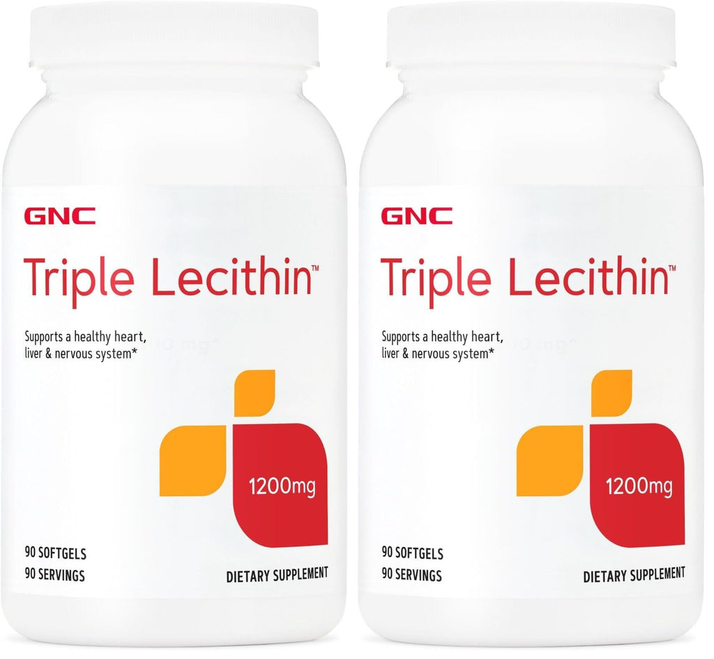 GNC Triple Lecithin 1200mg – Heart, Liver & Nervous System Support (Pack of 2, 90 Servings)