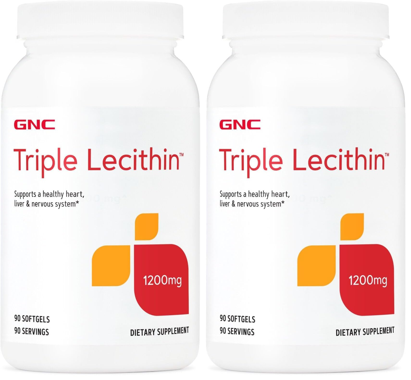 GNC Triple Lecithin 1200mg – Heart, Liver & Nervous System Support (Pack of 2, 90 Servings)
