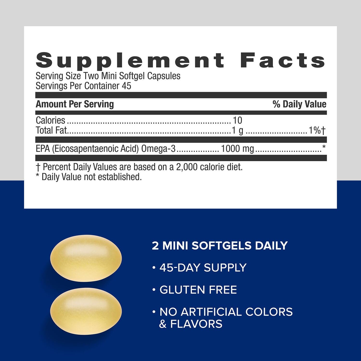 GNC Triple Strength EPA 1000 Mini Fish Oil - 1000mg Omega-3, Enteric Coated