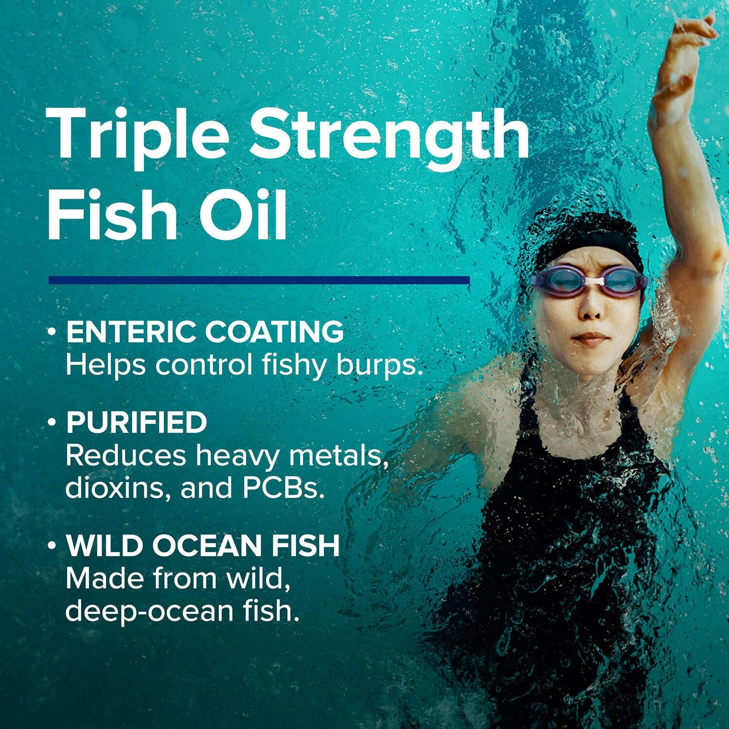 GNC Triple Strength Fish Oil 1000mg EPA & DHA | Burpless High Potency | 210 Softgels