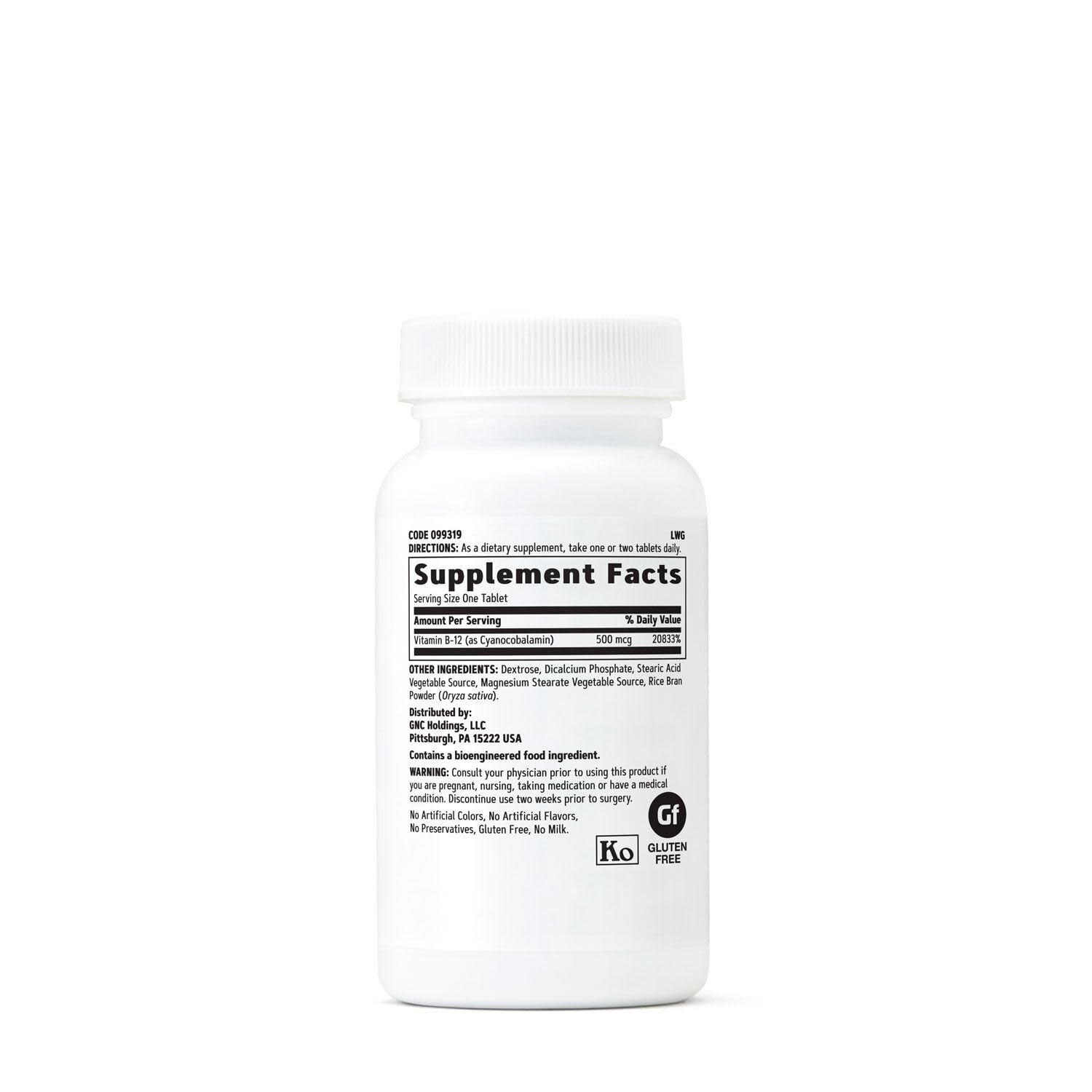 GNC Vitamin B-12 500mcg | Energy Production Support | Pack of 2 (100 Tablets)