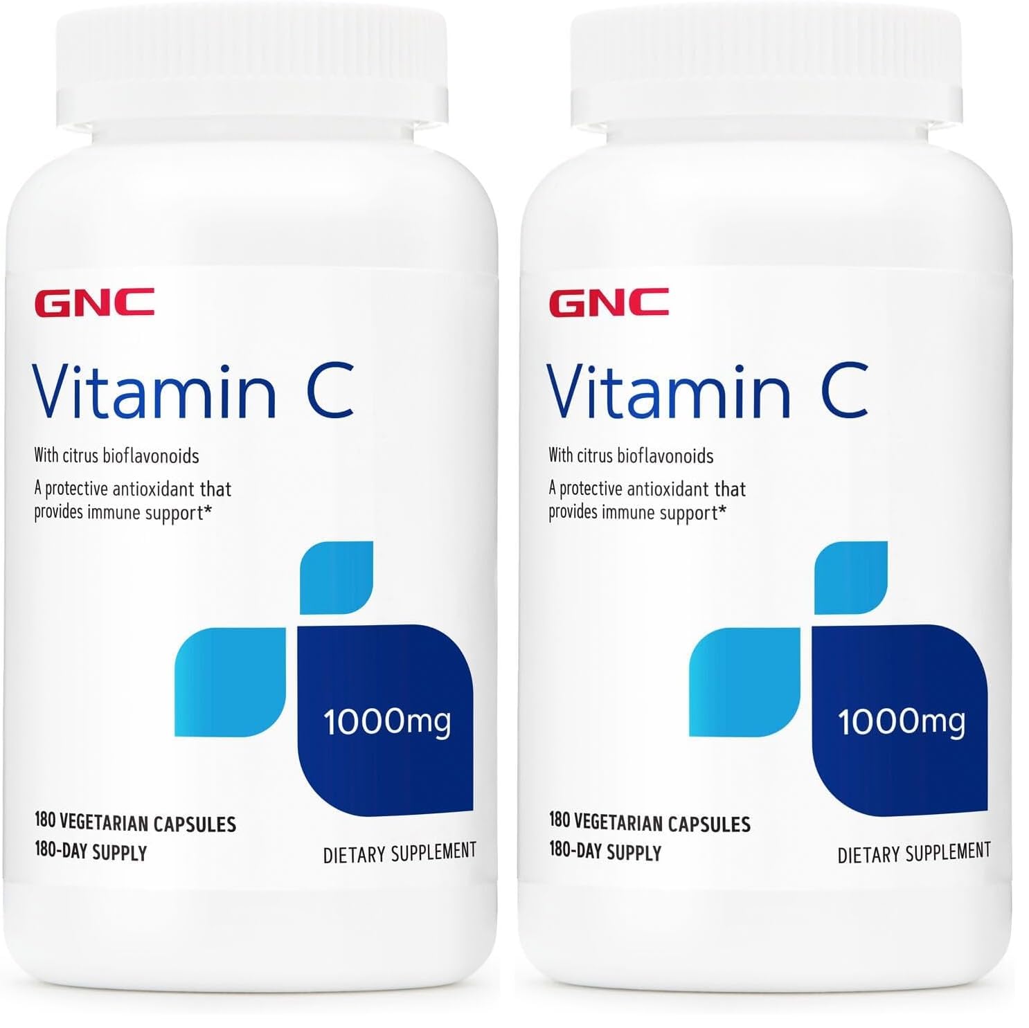 GNC Vitamin C 1000mg Supplement – Immune Support, 180 Servings, 2-Pack