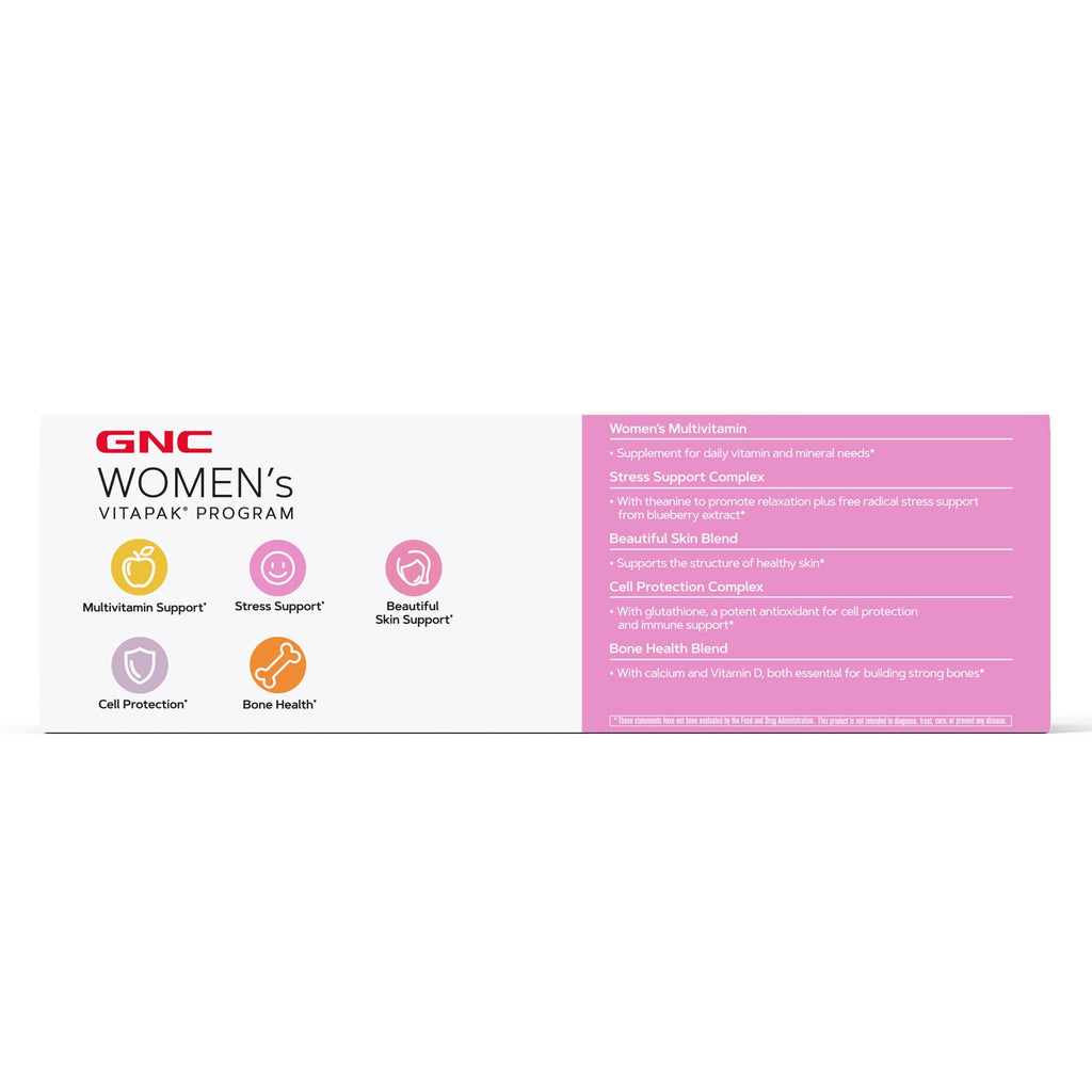 GNC Women's 30+ Vitapak Program — Daily Multivitamins & Minerals, Supports Bones, Skin & Stress Relief, 30 Servings