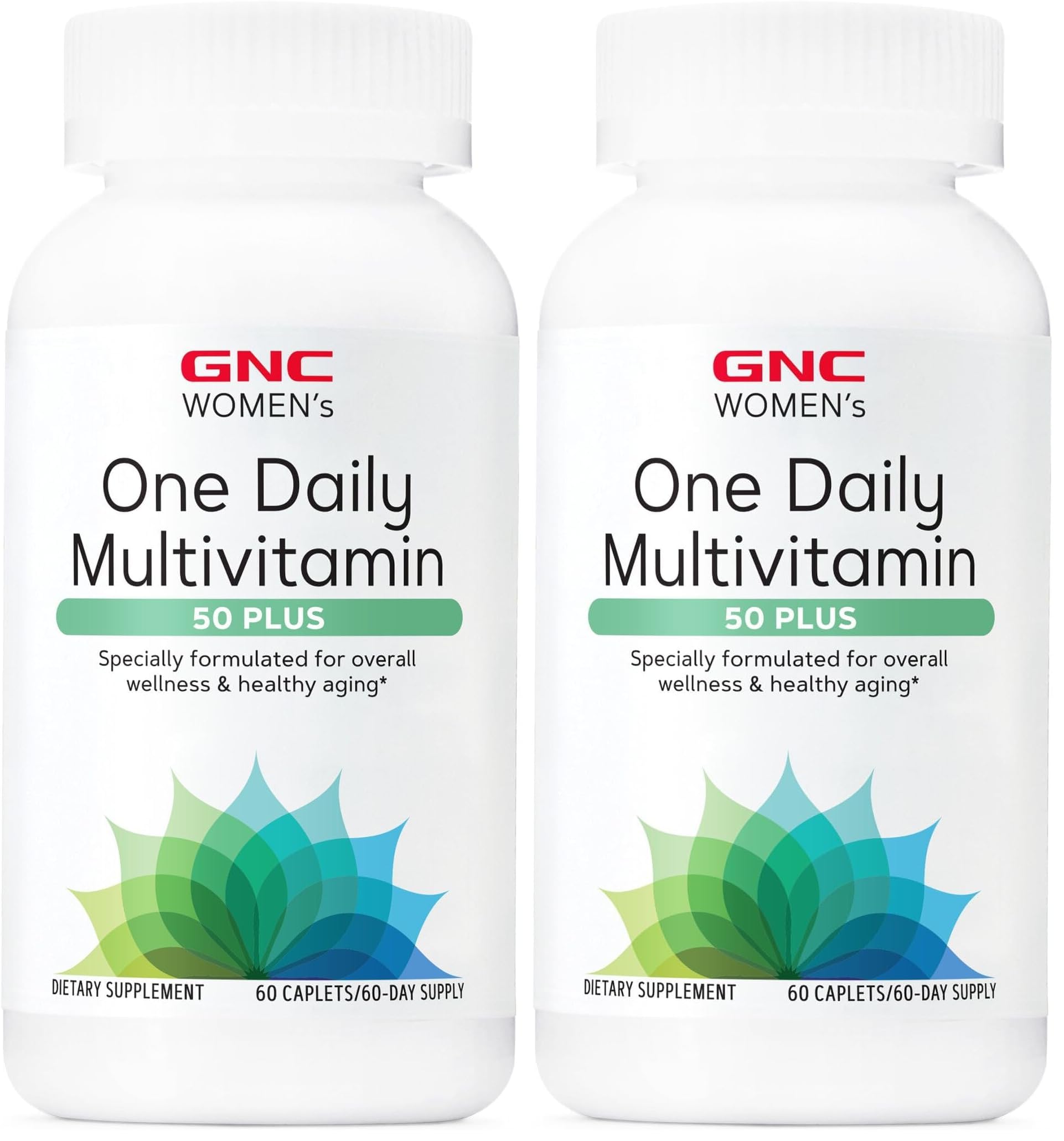 GNC Women's 50+ One Daily Multivitamin – Pack of 2, 60-Count | Supports Wellness & Healthy Aging