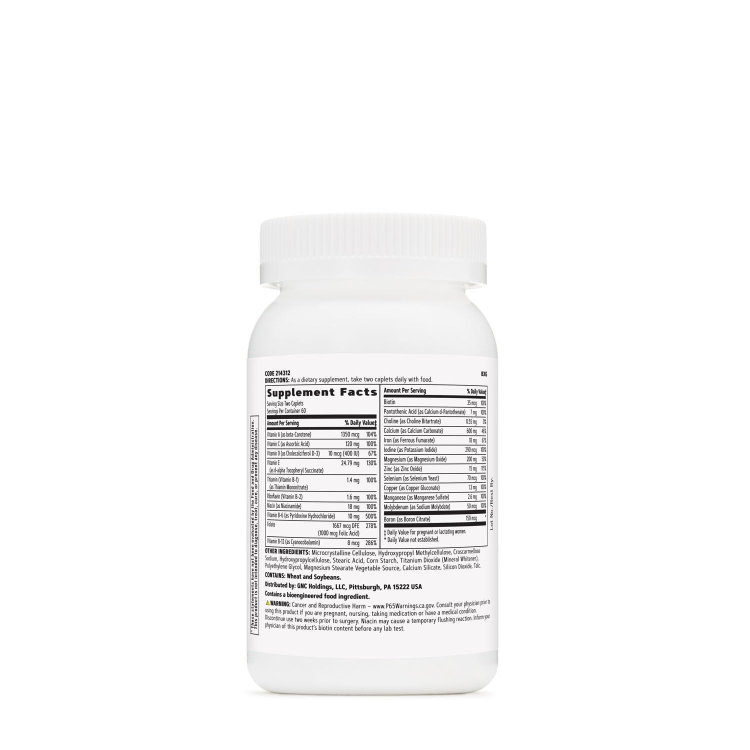 GNC Women's Prenatal Multivitamin with Iron | Supports Pregnancy & Baby Development | 120 Caplets (Pack of 2)