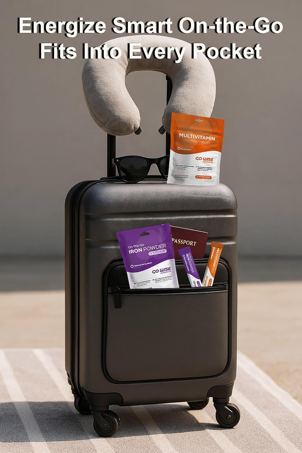 Go Wise On The Go Multivitamin Powder - Natural Berry (Pack of 3) | 14 Travel Sticks