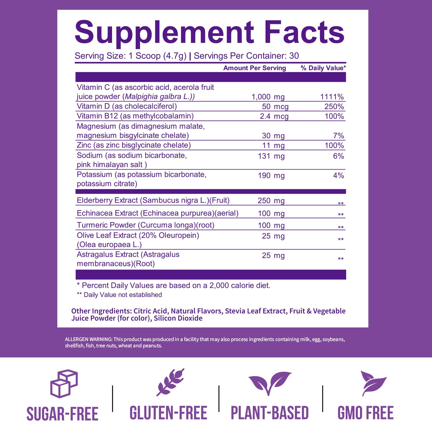 GOBIOTIX Vitamin C Immune Defense Powder – Berry | Vegan, Non-GMO, Sugar-Free