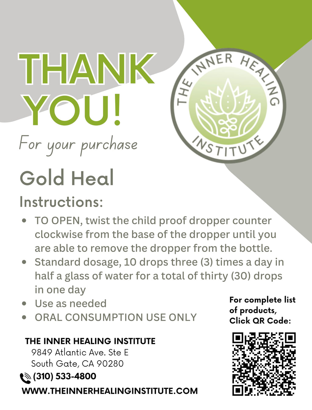 Gold Heal 2oz Tincture - Natural Oral Drops with Vitamin B12 | Immune Support