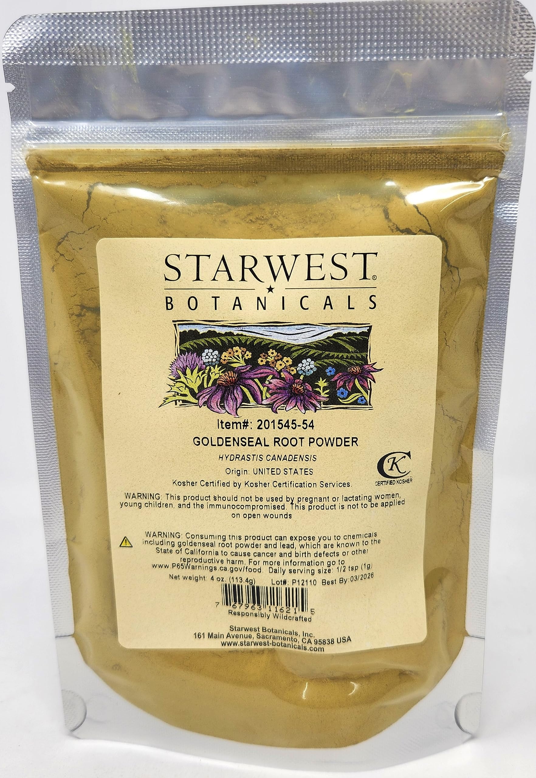 Goldenseal Root Powder Wildcrafted - 4 Oz (113 g) | Starwest Botanicals