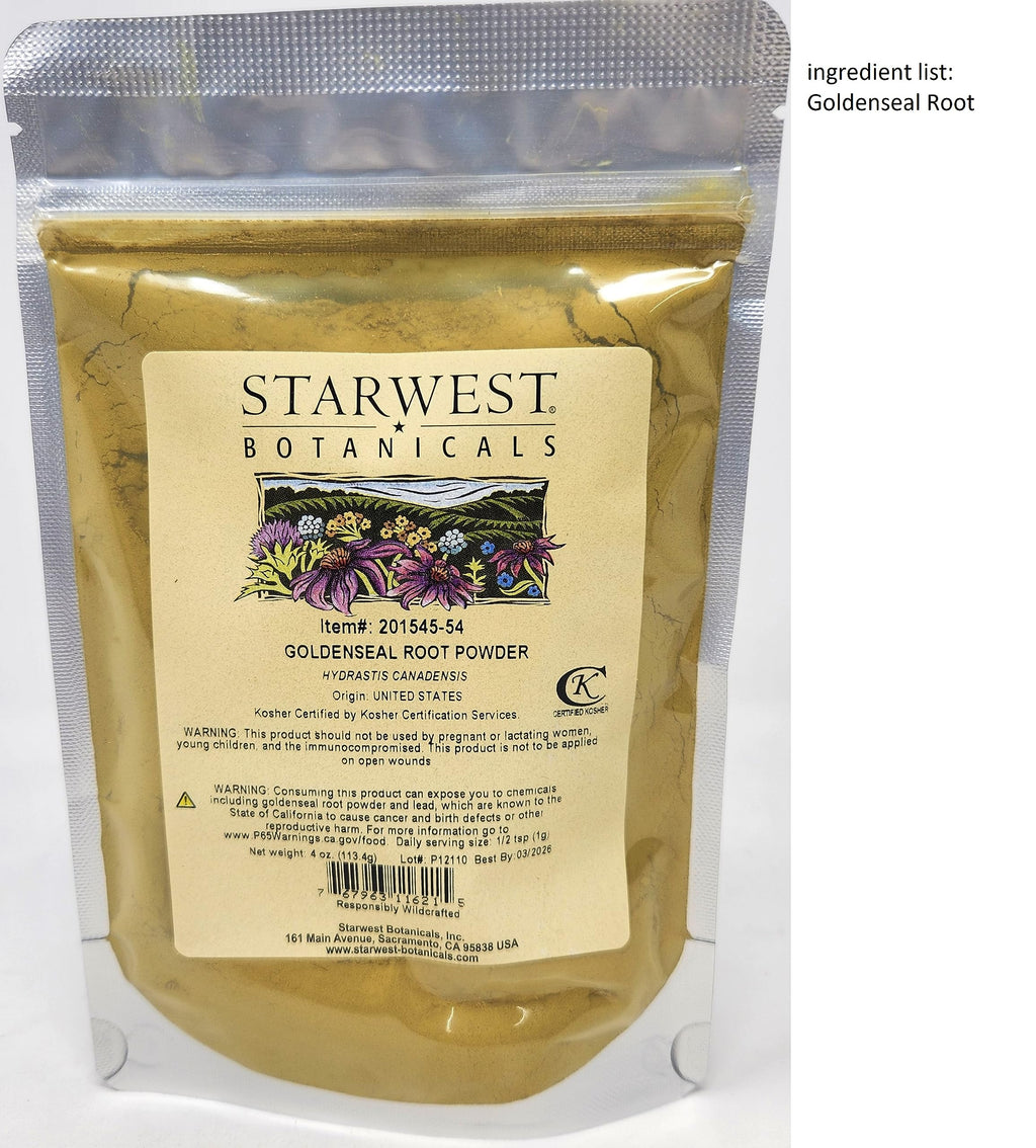 Goldenseal Root Powder Wildcrafted - 4 Oz (113 g) | Starwest Botanicals