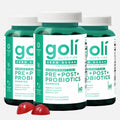 Goli Zero Sugar Pre, Post & Probiotic Gummies - 3-in-1 Gluten-Free, Vegan, Non-GMO, Gelatin-Free
