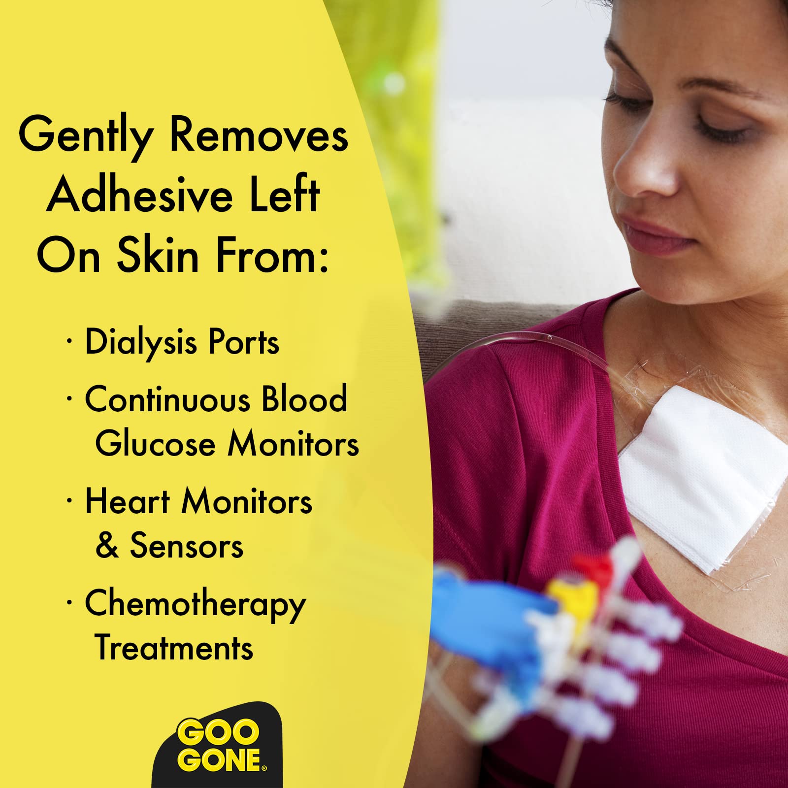 Goo Gone Bandage Adhesive Remover for Skin – Safe, Pain-Free Tape Removal (Pack of 2, 8 oz)