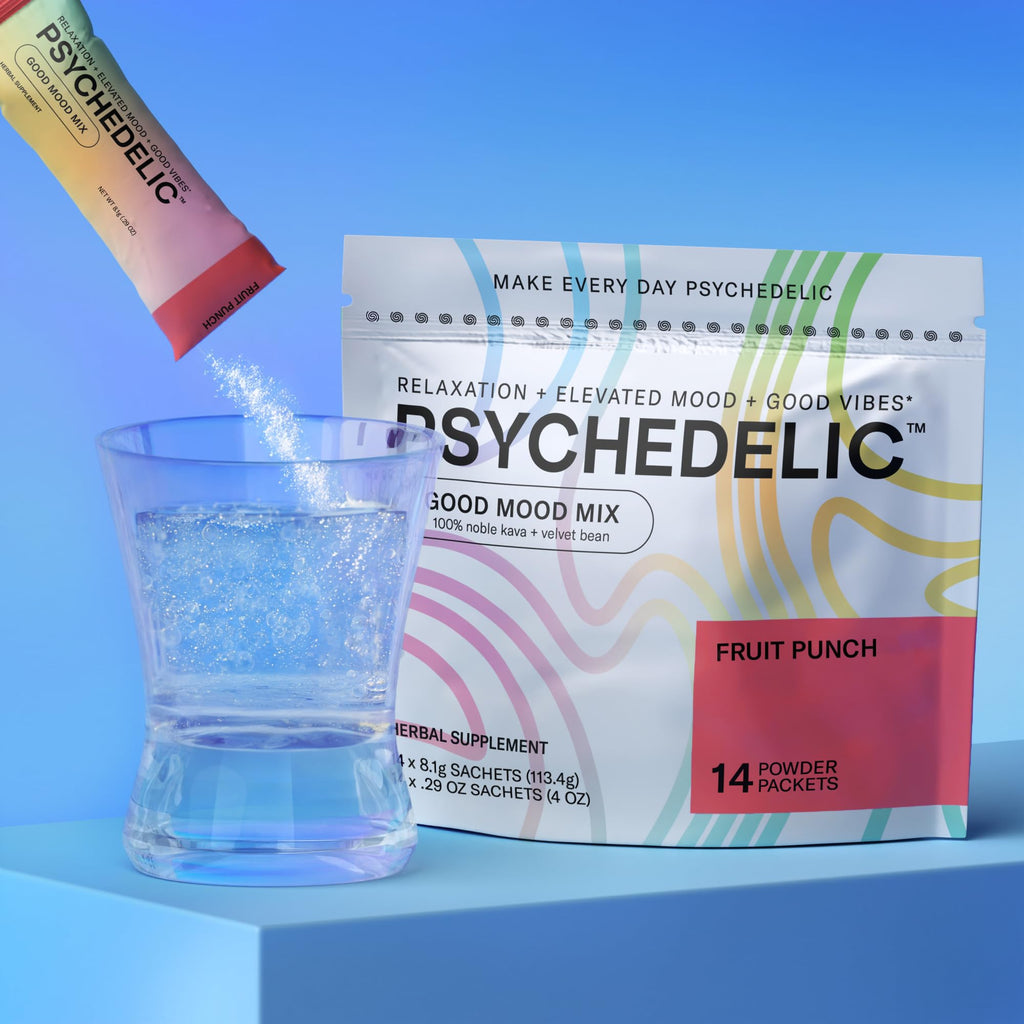 Good Mood Mix Fruit Punch Kava Drink Mix — 14-Stick, Mucuna Pruriens, Stevia