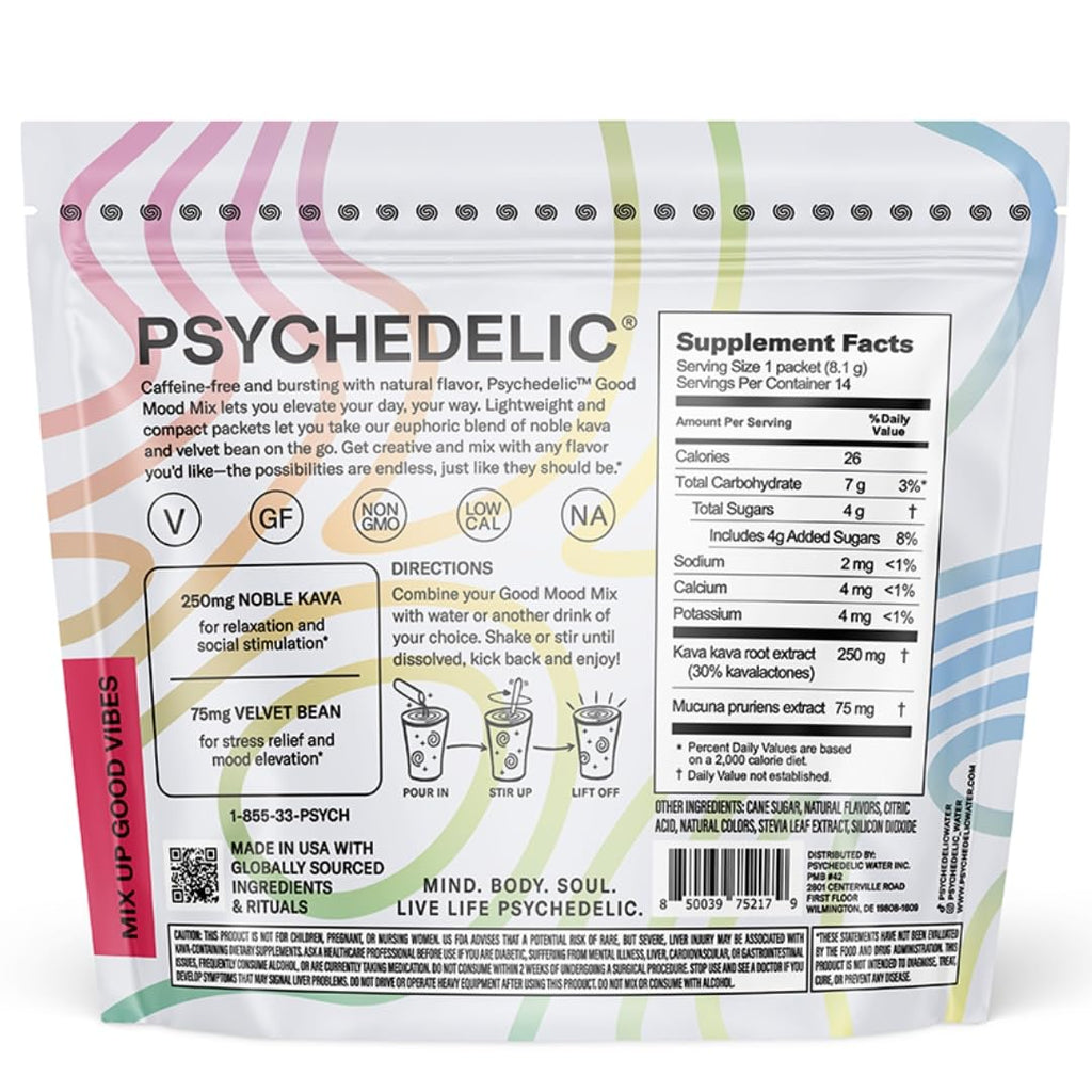 Good Mood Mix Fruit Punch Kava Drink Mix — 14-Stick, Mucuna Pruriens, Stevia
