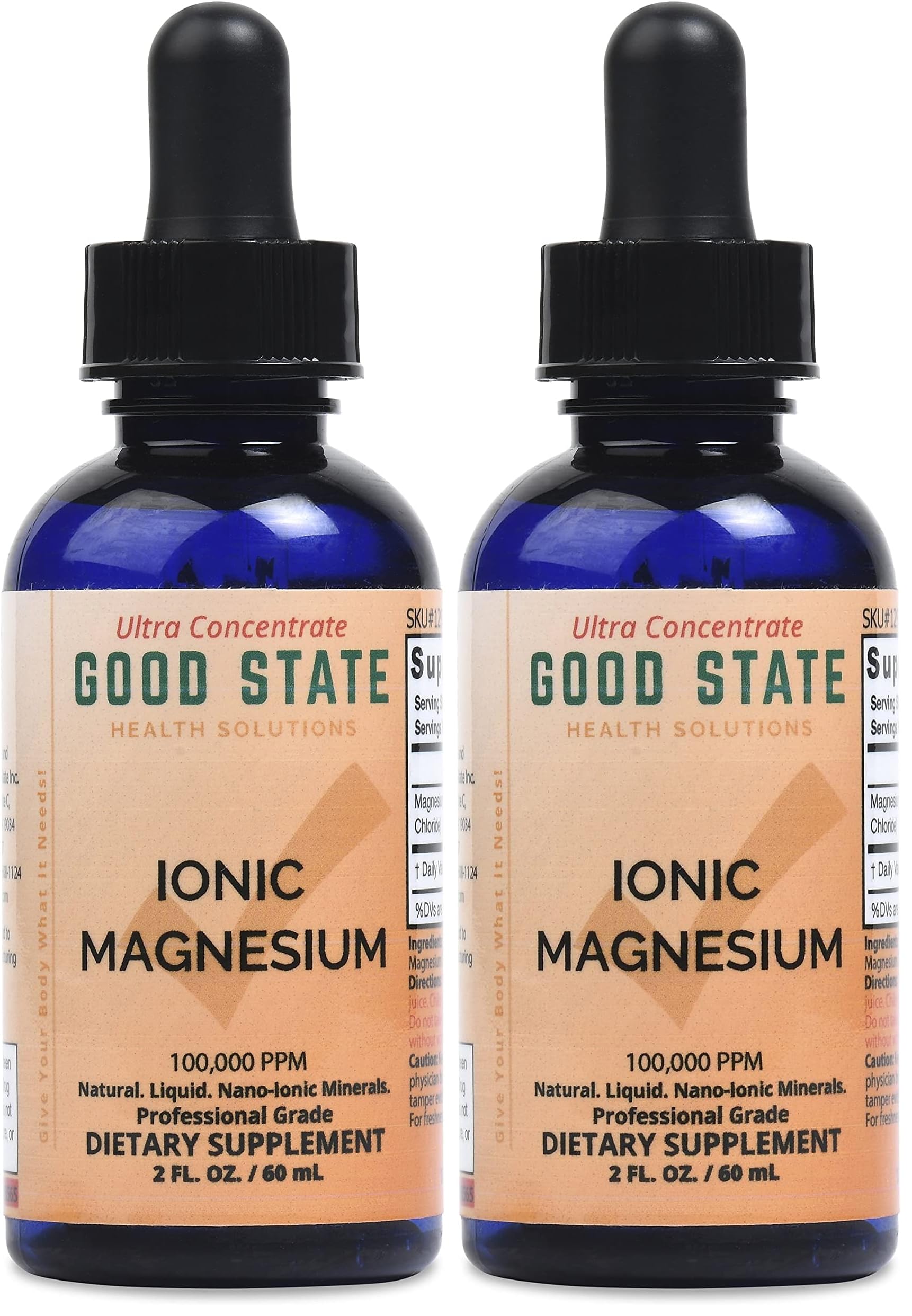 Good State Liquid Ionic Magnesium Ultra Concentrate - 100 Servings per Bottle (Pack of 2)