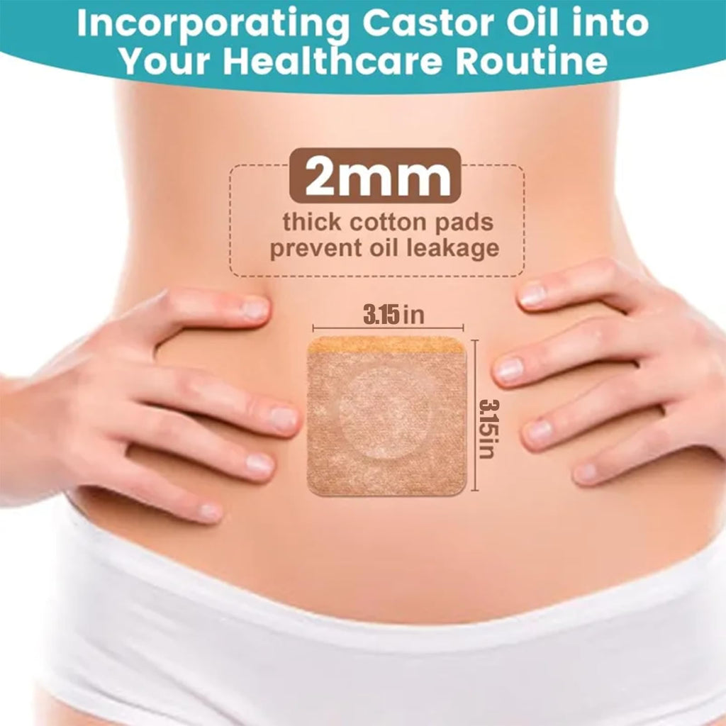 GOOPRAD 120PCS Disposable Castor Oil Belly Button Patch – Oil-Free, Self-Adhesive Organic Cotton Wrap