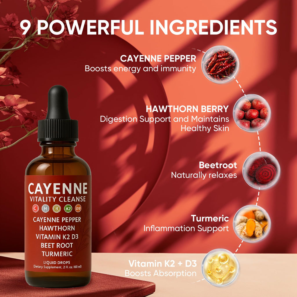 GOOVIP Maxivita CayennePepper Liquid Extract Drops - 2 fl oz | Immune, Joint & Gut Support