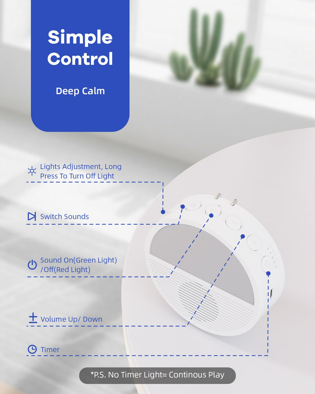 Gorgeous Home Wall Plug White Noise Sound Machine — Office Privacy, Baby Night Feeding, 28 Non-Looping Sounds