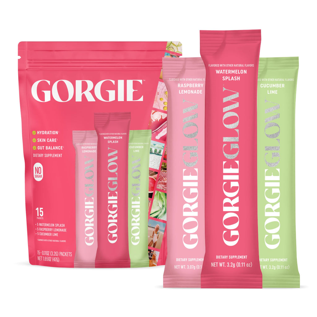 GORGIE Glow Variety Pack: Electrolyte Powder with Hyaluronic Acid & Probiotics