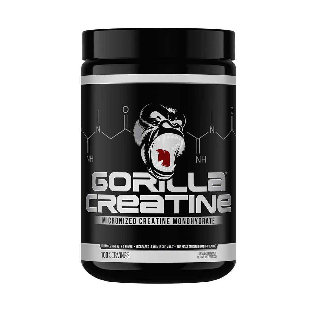 Gorilla Mind Creatine Monohydrate Micronized Powder – 5 g Serving, 100 Servings, Made in USA