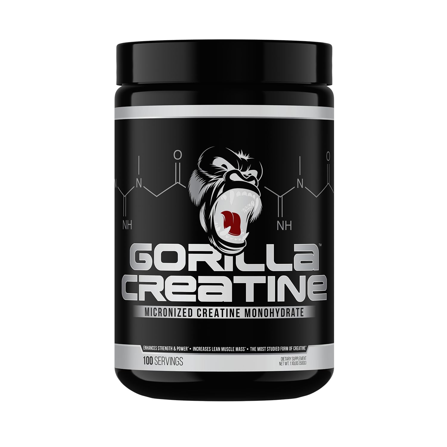 Gorilla Mind Creatine Monohydrate Micronized Powder – 5 g Serving, 100 Servings, Made in USA