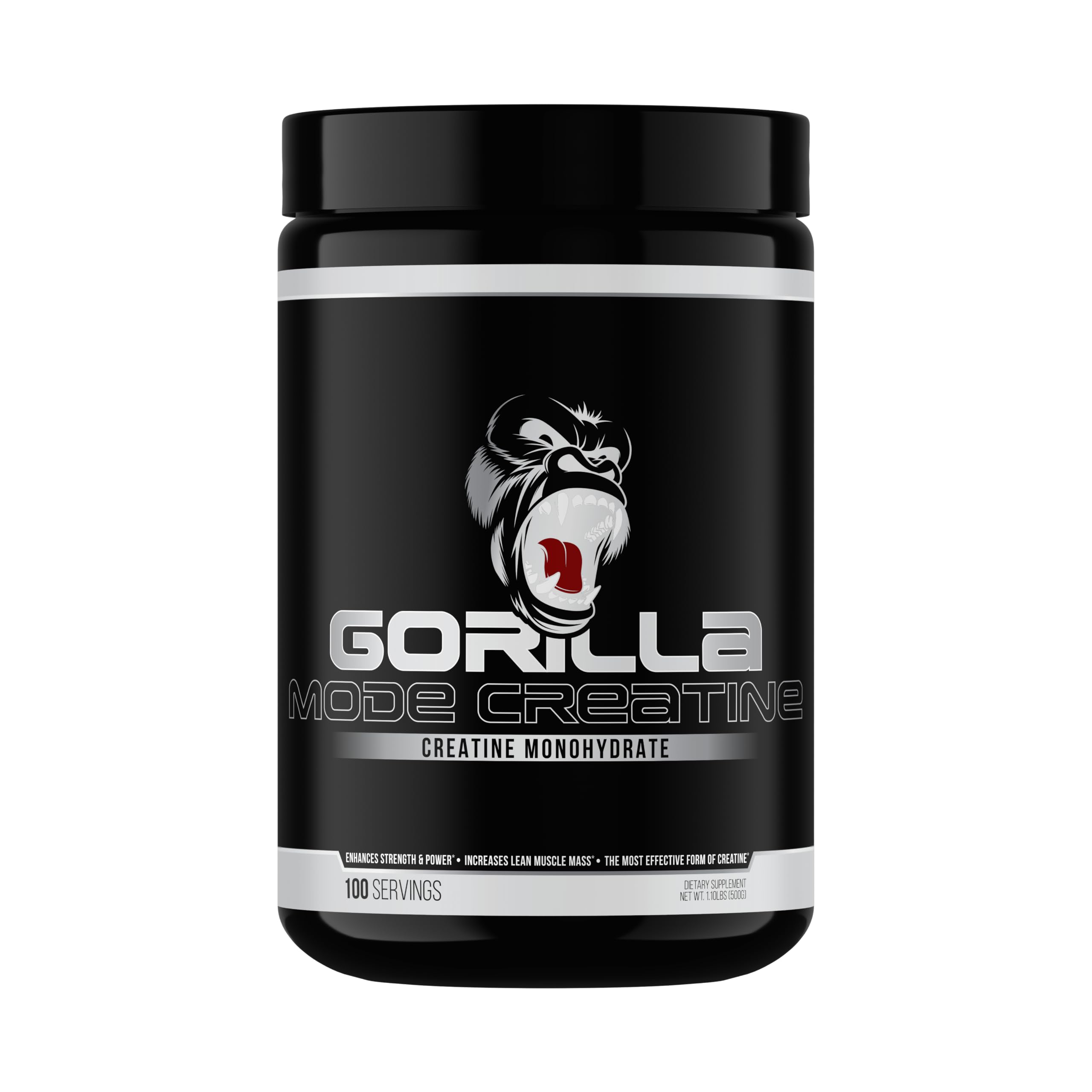 Gorilla Mind Creatine Monohydrate Micronized Powder – 5 g Serving, 100 Servings, Made in USA