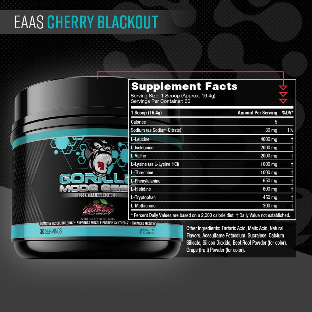 Gorilla Mind EAA – Essential Amino Acids for Muscle Building & Recovery (492g)