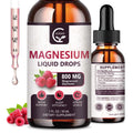 GORNVB Magnesium Glycinate Liquid Drops 1000mg - 2 Pack Raspberry (D3, L-Theanine & GABA)