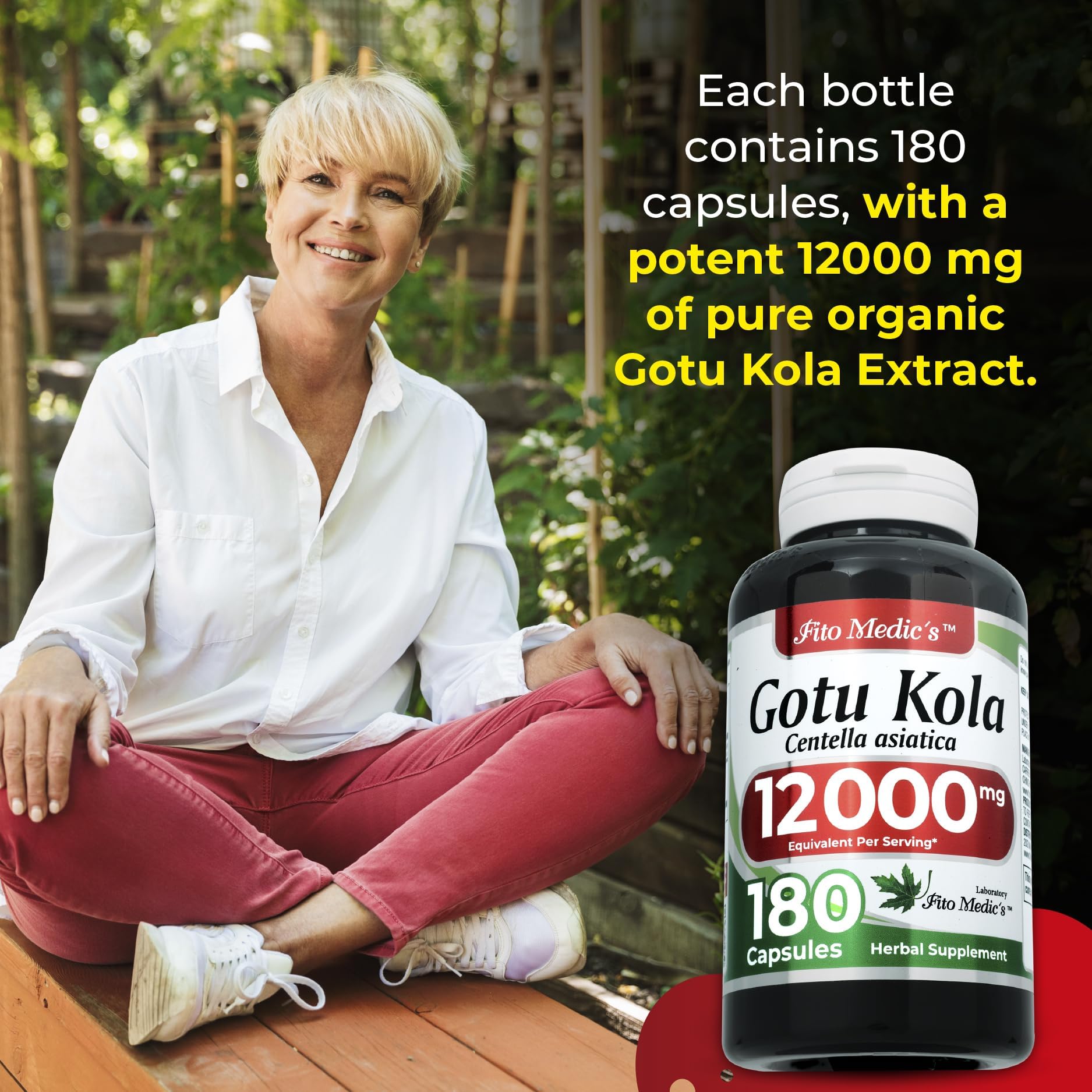 FITO MEDIC'S Lab Gotu Kola (Centella Asiatica) - 180 Capsules | Ultra High Absorption