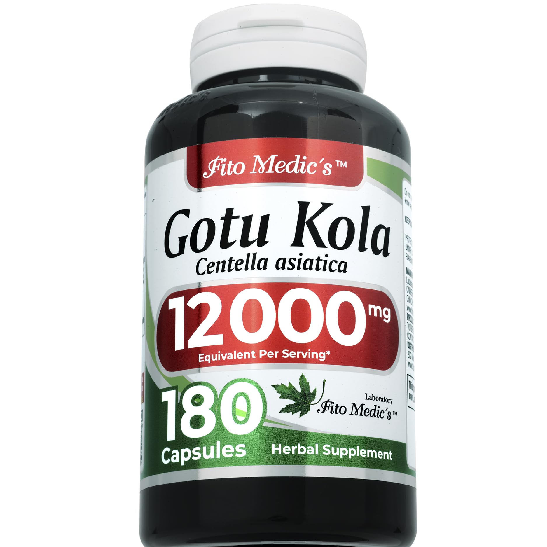 FITO MEDIC'S Lab Gotu Kola (Centella Asiatica) - 180 Capsules | Ultra High Absorption