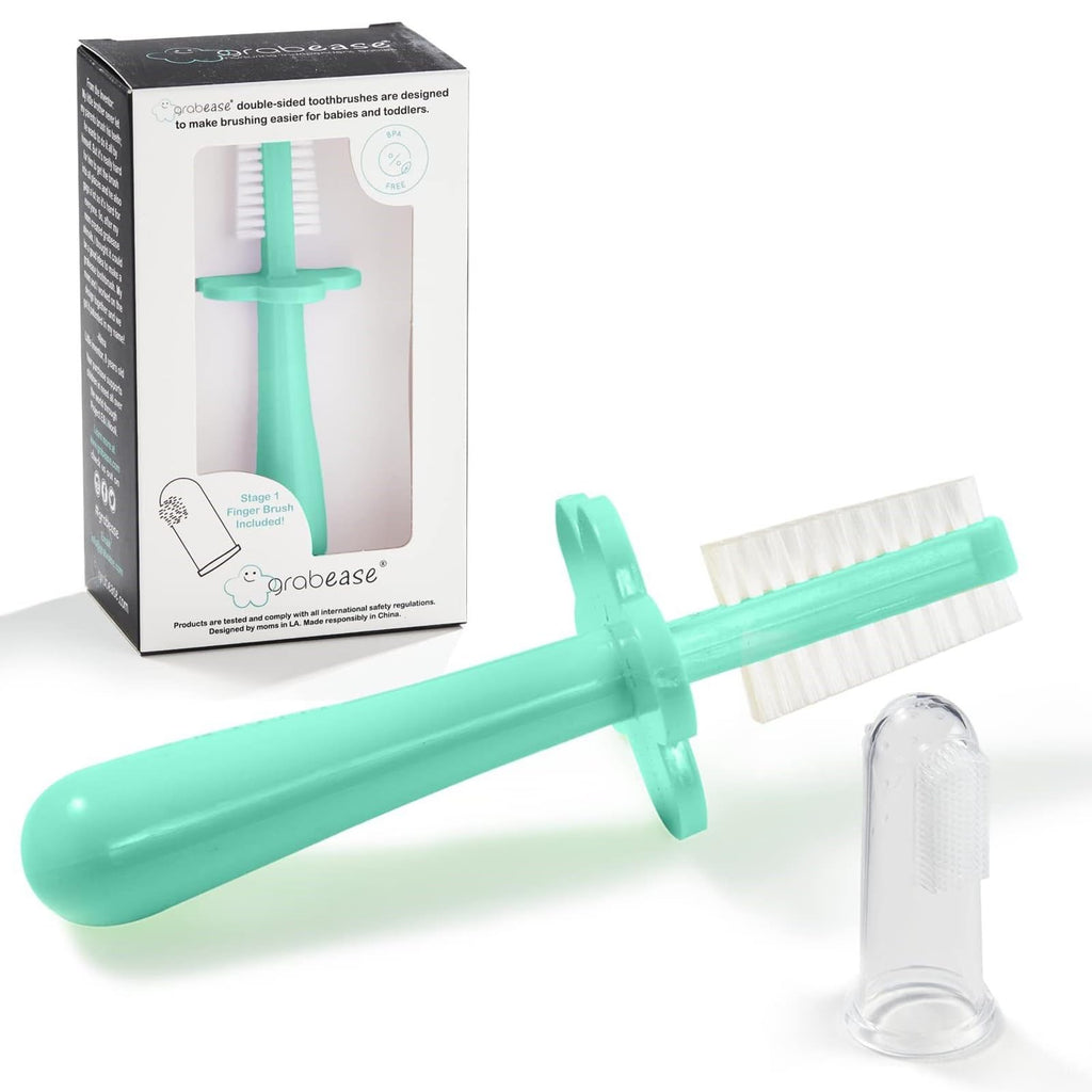 Grabease Double-Sided Training Toothbrush for Toddlers 12mo+ Mint