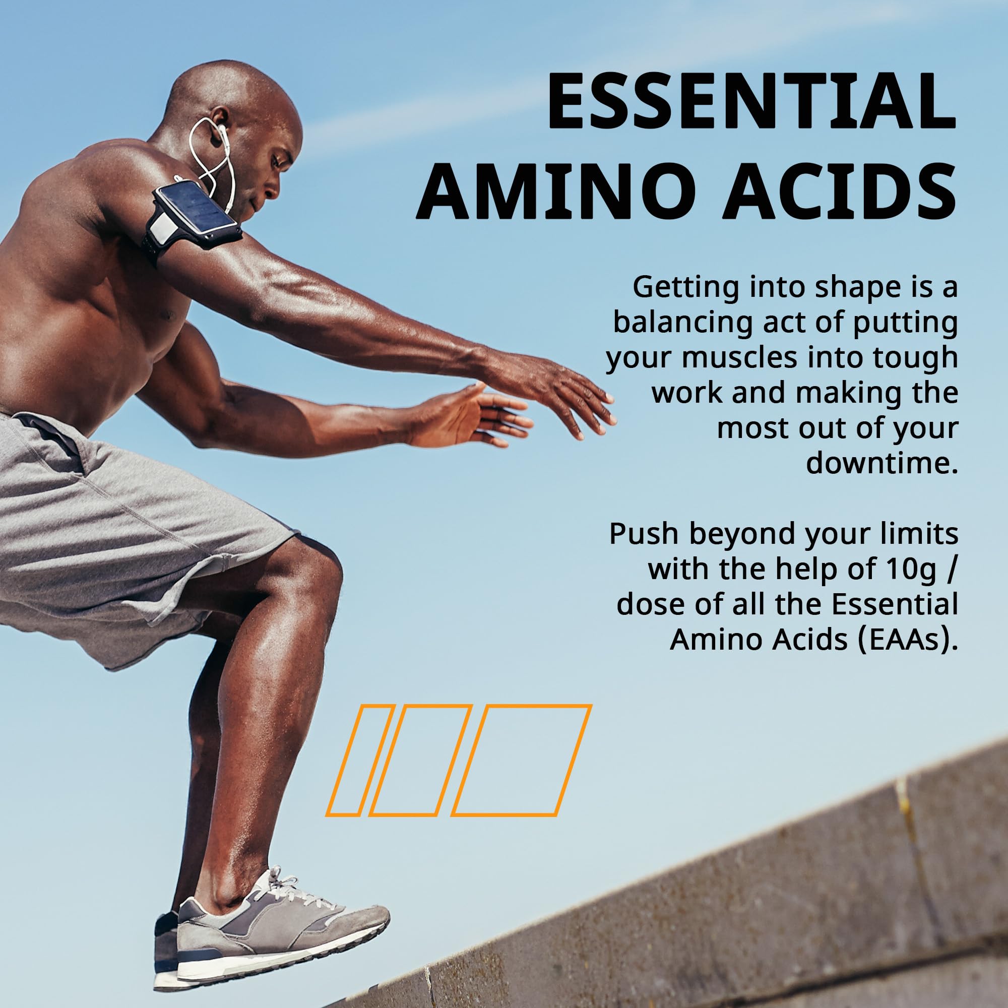 Granite Essentials Amino Acids Powder – 10g EAAs, 7g BCAAs, Orange Creamsicle (Soy & Gluten Free)