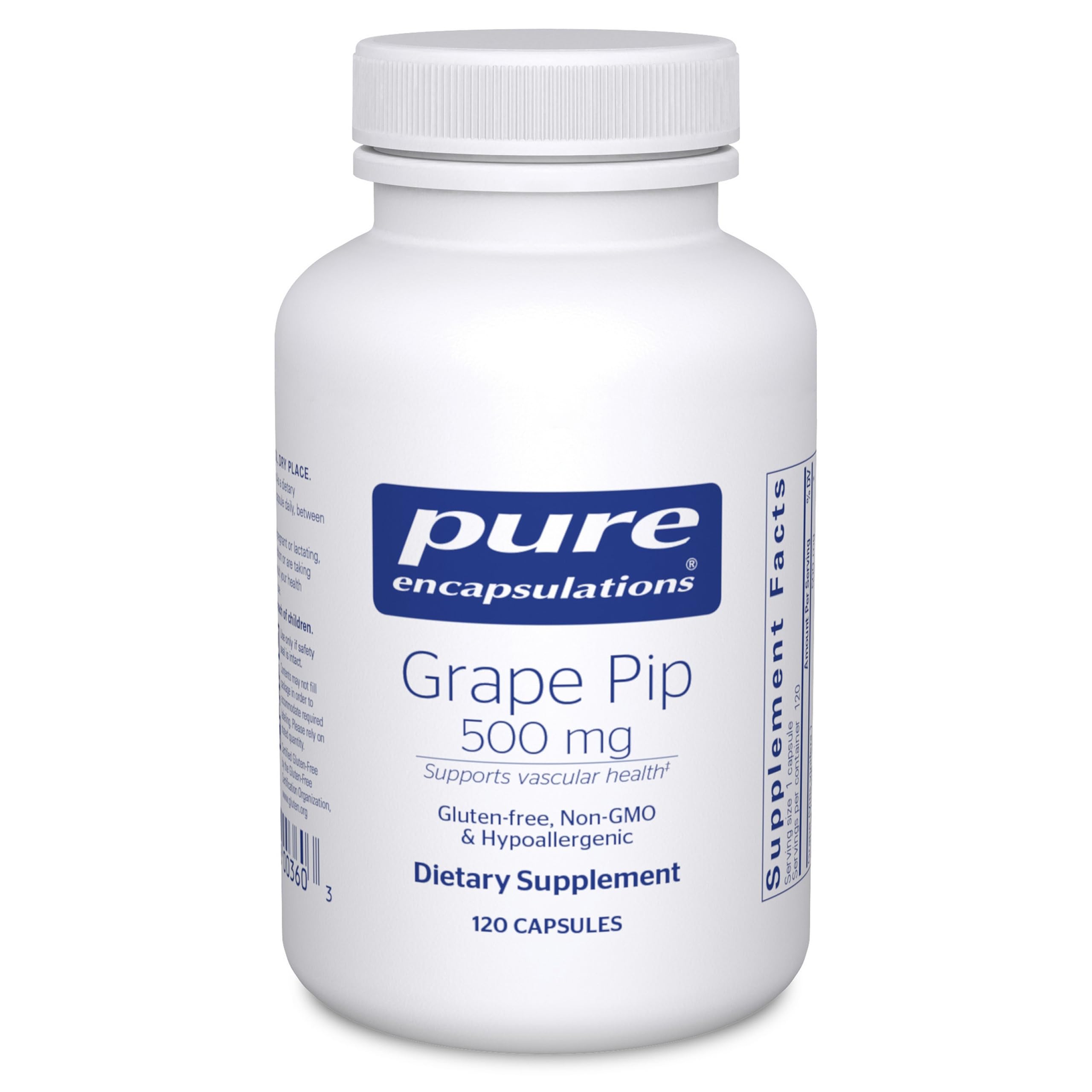 Pure Encapsulations Grape Pip 500 mg — Vascular Health Support | 120 Capsules