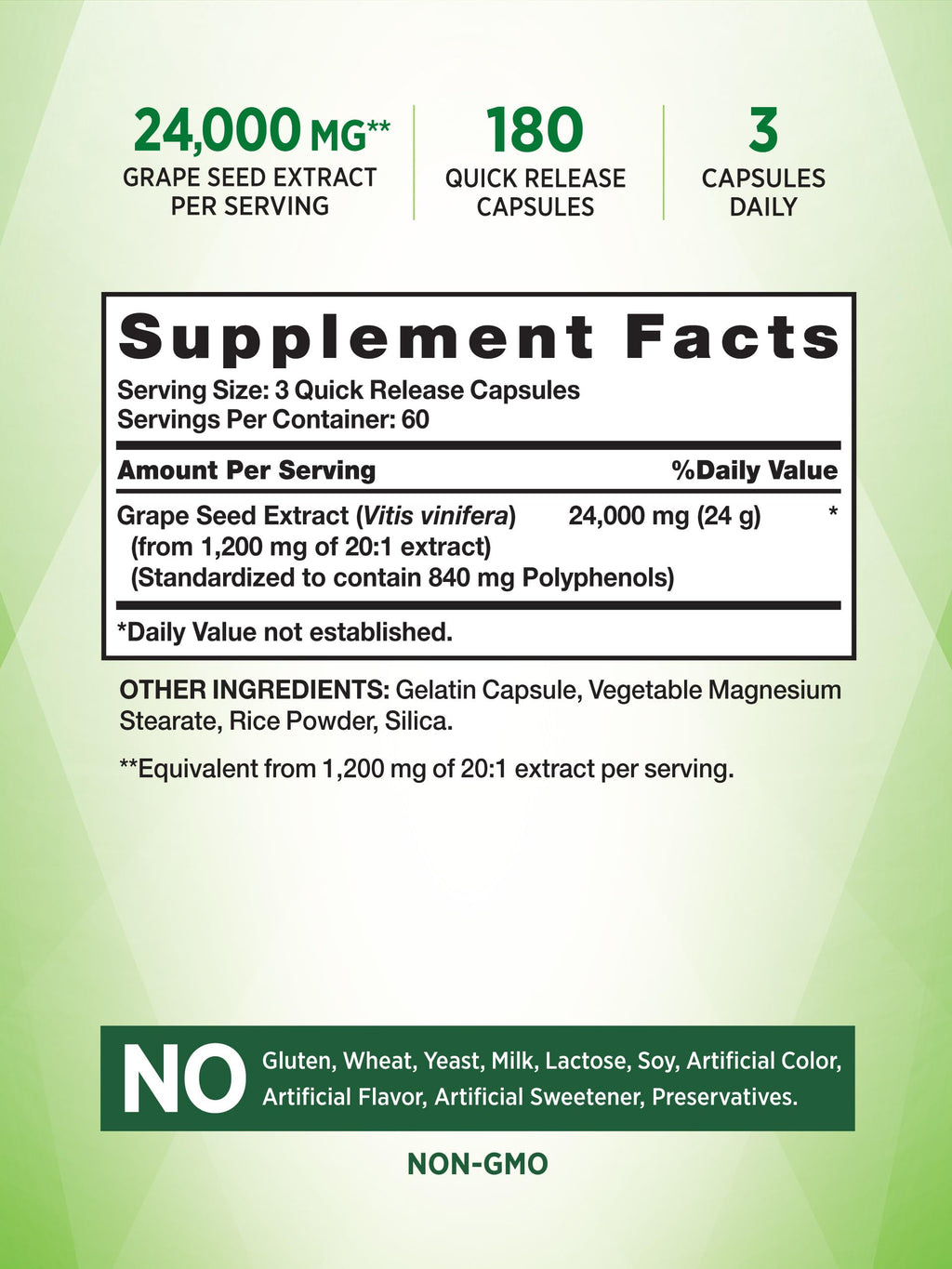 Nature’s Truth Grape Seed Extract 24,000 mg | 180 Capsules | Non-GMO & Gluten Free Formula