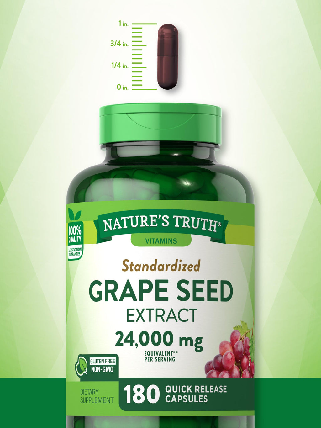 Nature’s Truth Grape Seed Extract 24,000 mg | 180 Capsules | Non-GMO & Gluten Free Formula