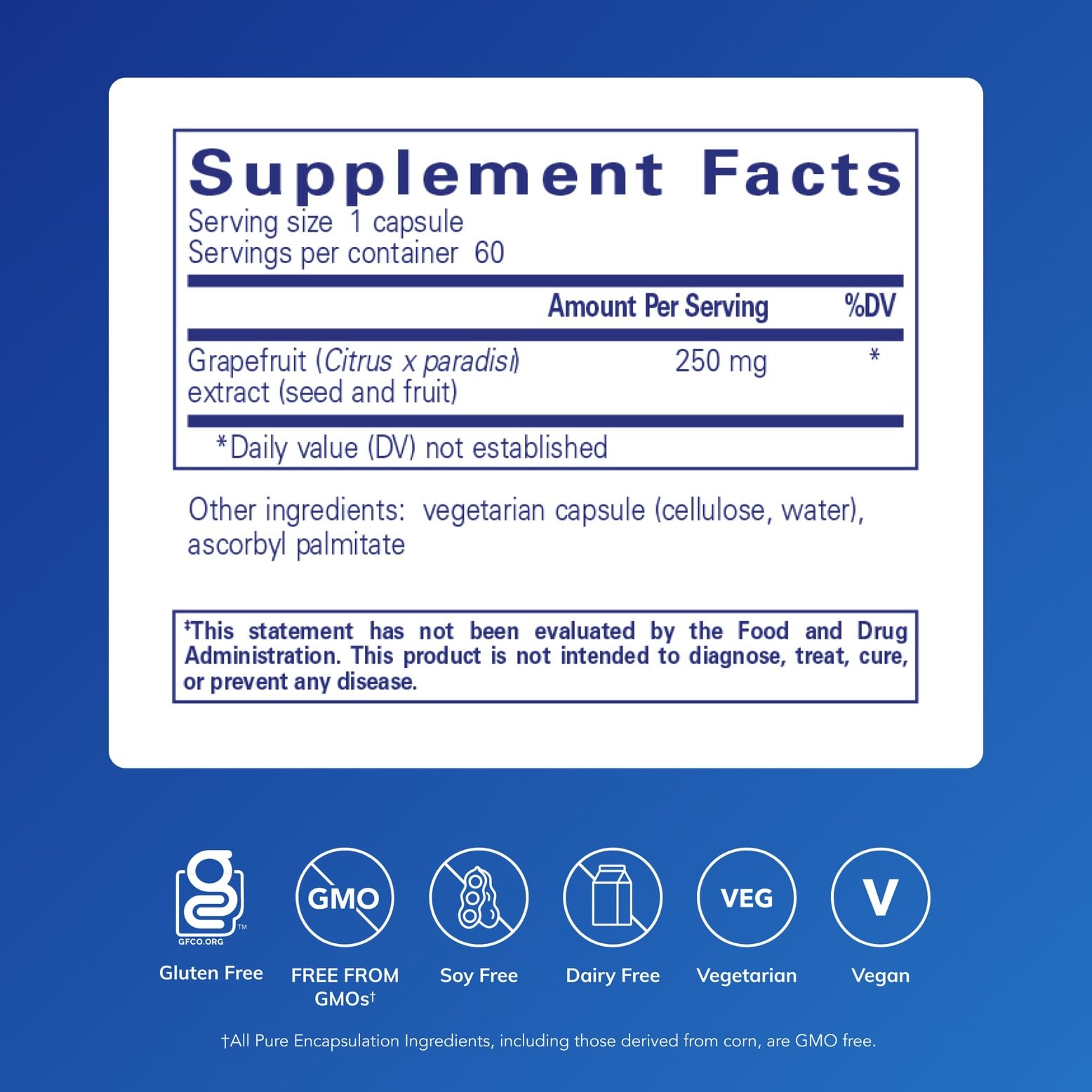 Pure Encapsulations Grapefruit Seed Extract: GI Health & Microbiota Support | 60 Capsules