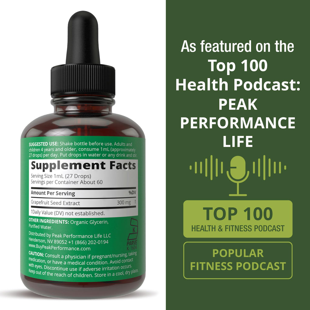 Grapefruit Seed Extract Liquid Drops – Zero Sugar, Vegan GSE for Immune & Digestive Support