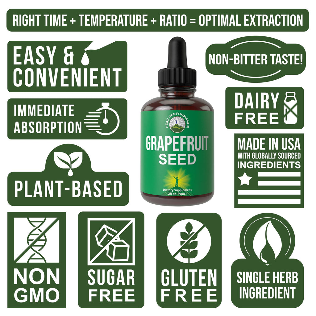 Grapefruit Seed Extract Liquid Drops – Zero Sugar, Vegan GSE for Immune & Digestive Support