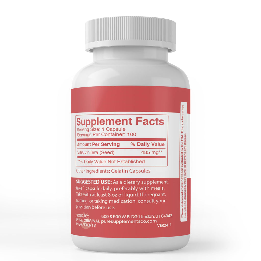 Grapefruit Seed Extract (100 Capsules) - Pure Original Ingredients, Lab Verified