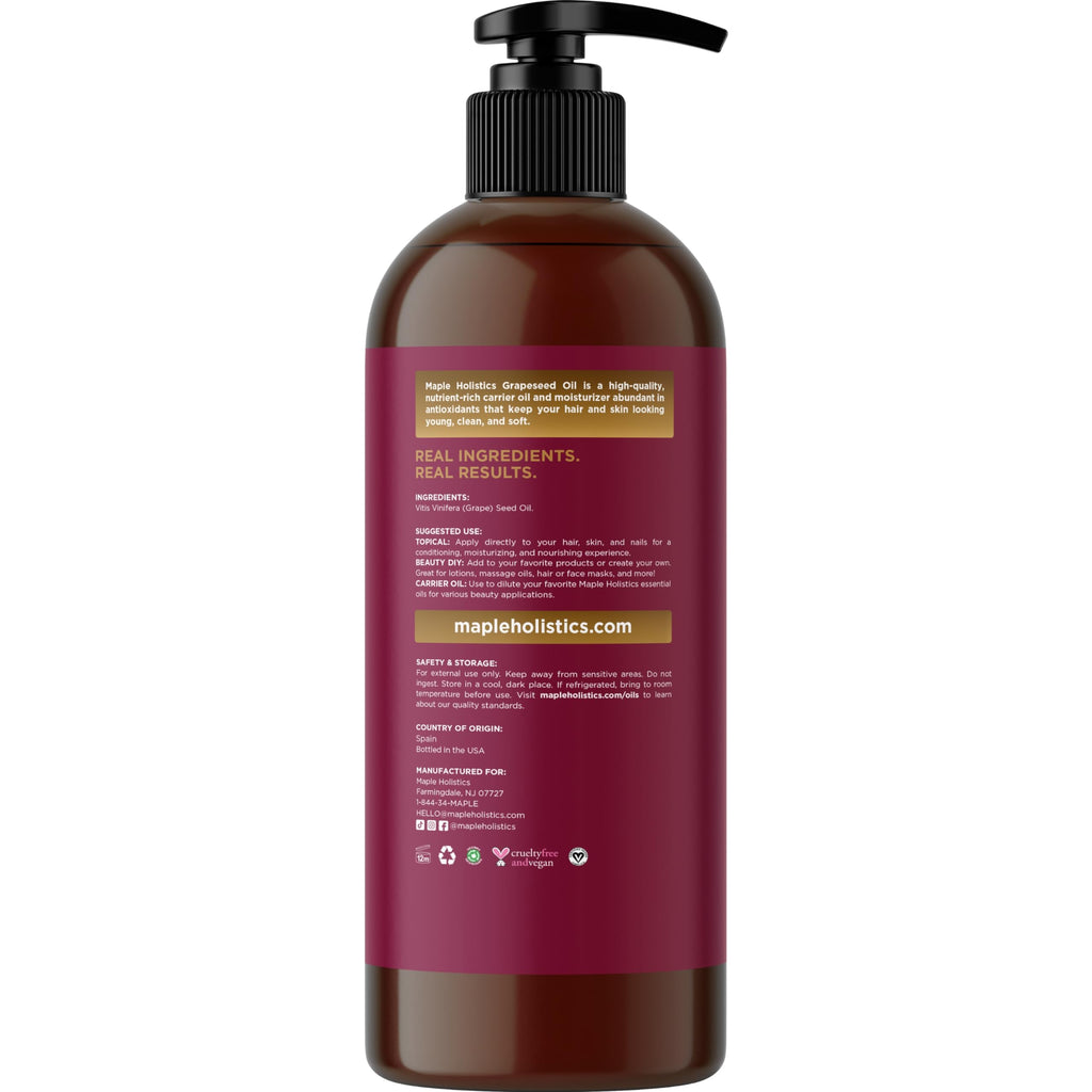 Pure Grapeseed Oil for Hair, Skin & Nails | Carrier Oil for Essential Oils
