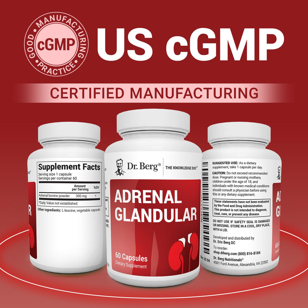 Dr. Berg Adrenal Glandular - Adrenal Support, 60 Capsules