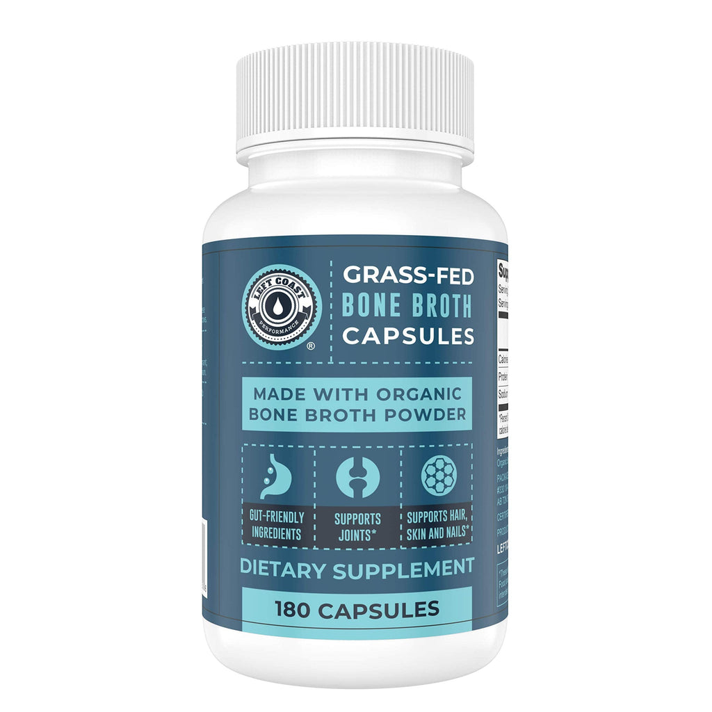 Grass-Fed Bone Broth Capsules with Collagen – 180 Caps | Gut & Joints Support