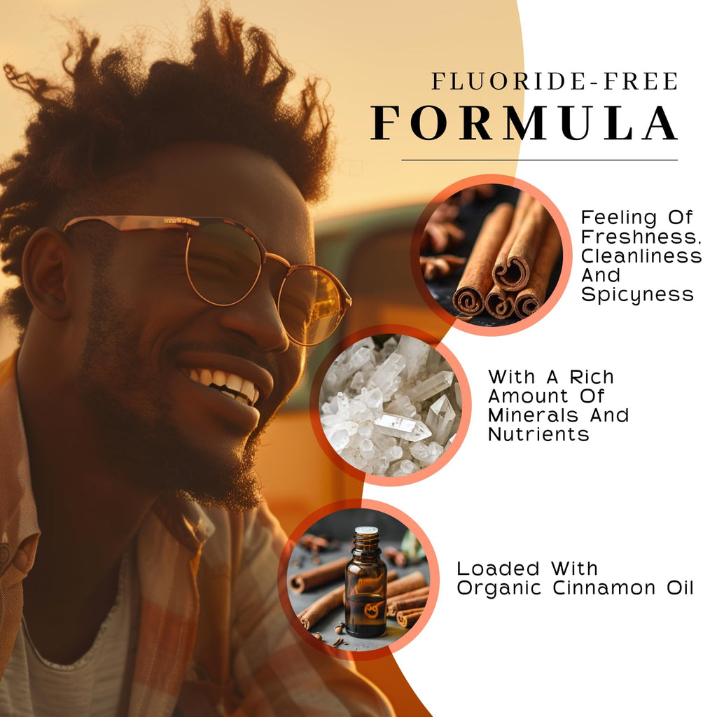Miracle Tooth Cleaning Powder Toothpaste - Fluoride-Free, Bentonite Clay, Grass-Fed Bone Hydroxyapatite, Cinnamon Oil - 2.2 oz