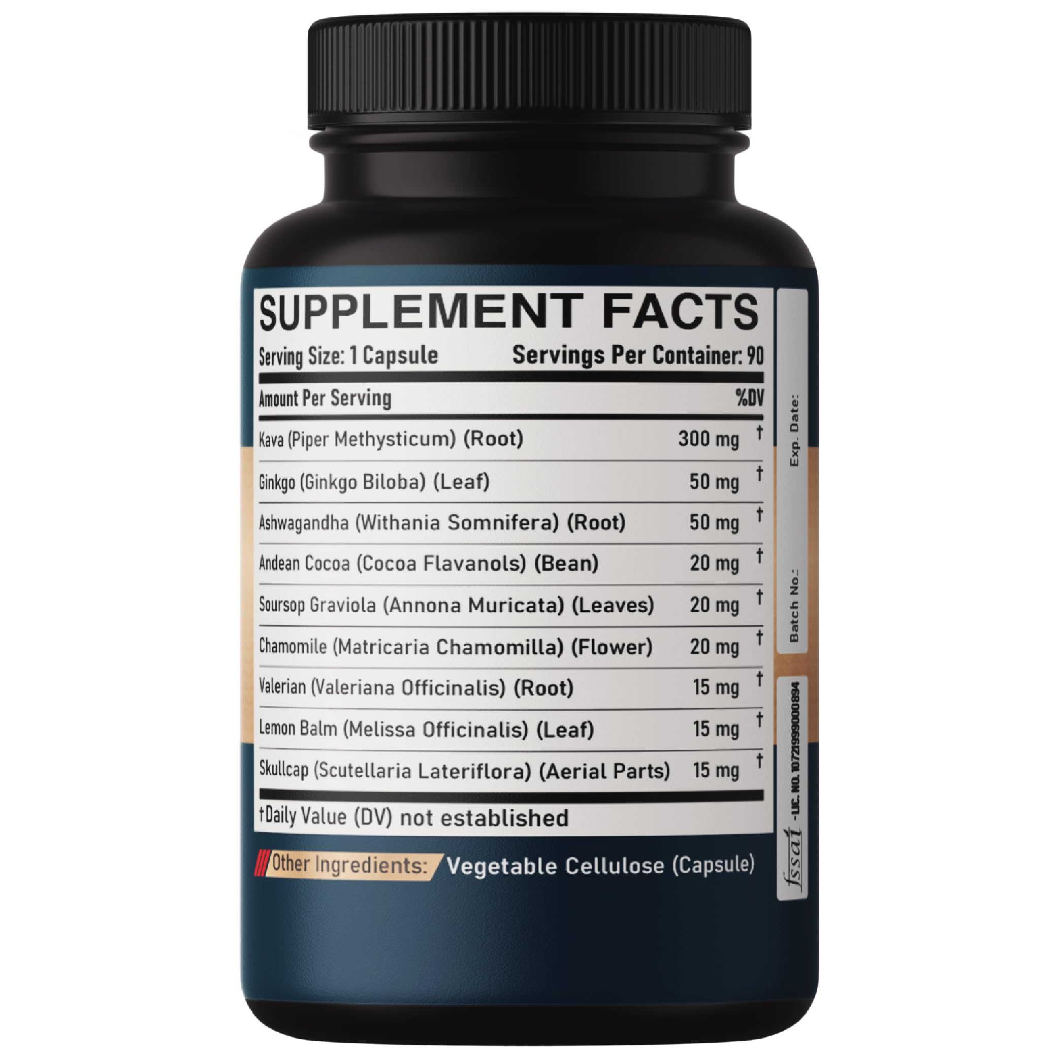 DEDICAD Kava Kava Capsules – 3-Month Supply, 90 Vegan Pills | 9-Herb Mood & Immune Support