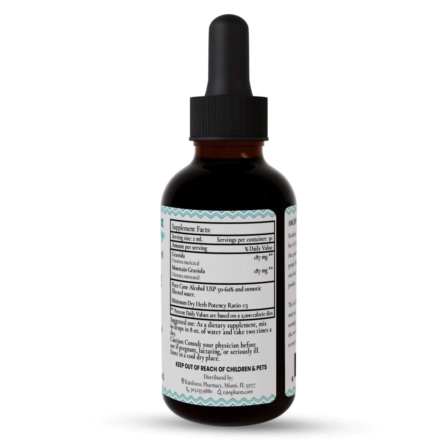 Rainforest Pharmacy Graviola Max Liquid Extract 2oz – Soursop Leaves & Stem + Mountain Graviola for Wellness & Cellular Health