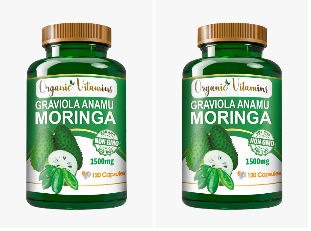 Graviola Soursop Green Superfood for Antioxidant Support (120 Capsules Pack of 2)